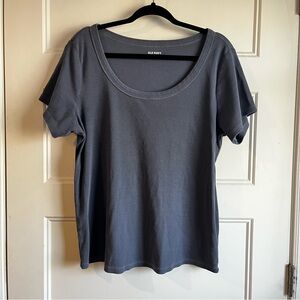 Old Navy Women's Blue Ribbed Short Sleeve Tee | 2X